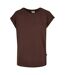 Womens/ladies Organic Cotton Extended Shoulder T-shirt Brown Urban Classics-1