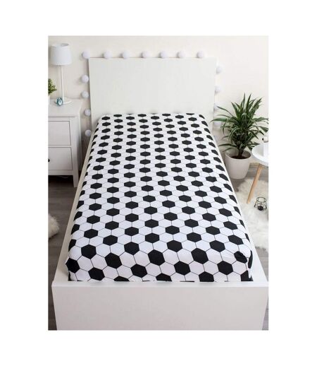 Cotton Soccer Ball Fitted Sheet (Black/White) - UTAG2527