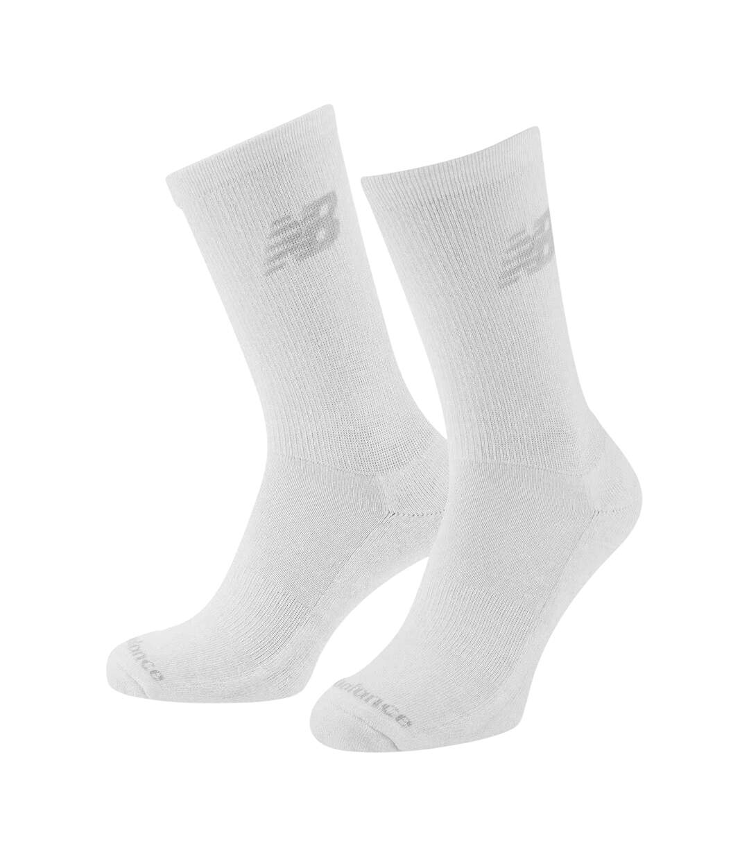 Lot De 3  Chaussettes Motif/style Logo Adulte Blanc New Balance-2