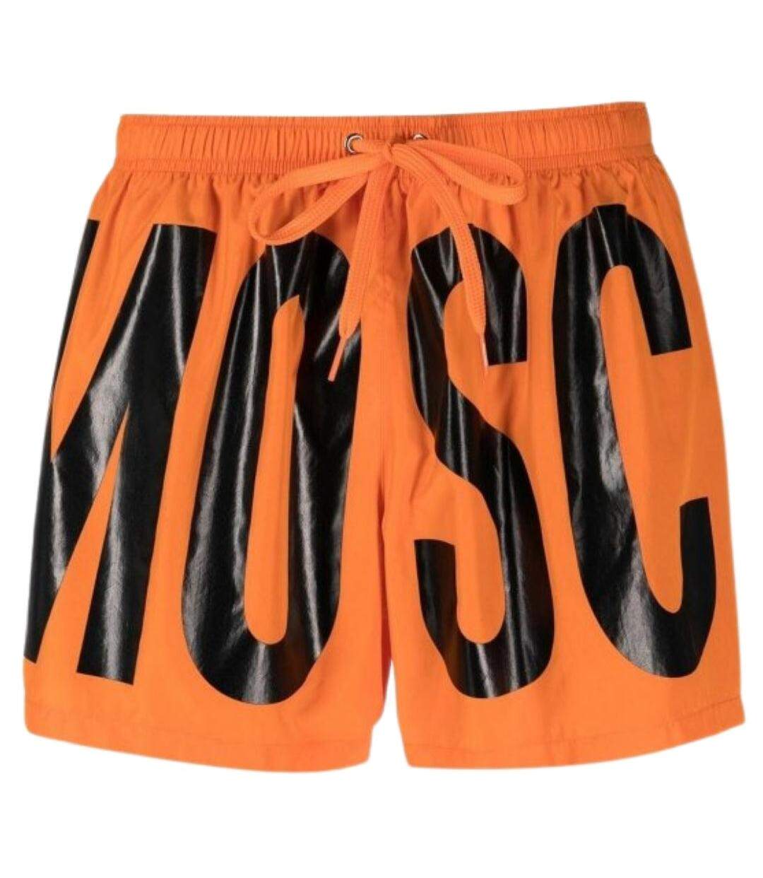 Short De Bain Motif Logo Homme Orange Moschino-1