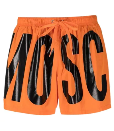 Short De Bain Motif Logo Homme Orange Moschino