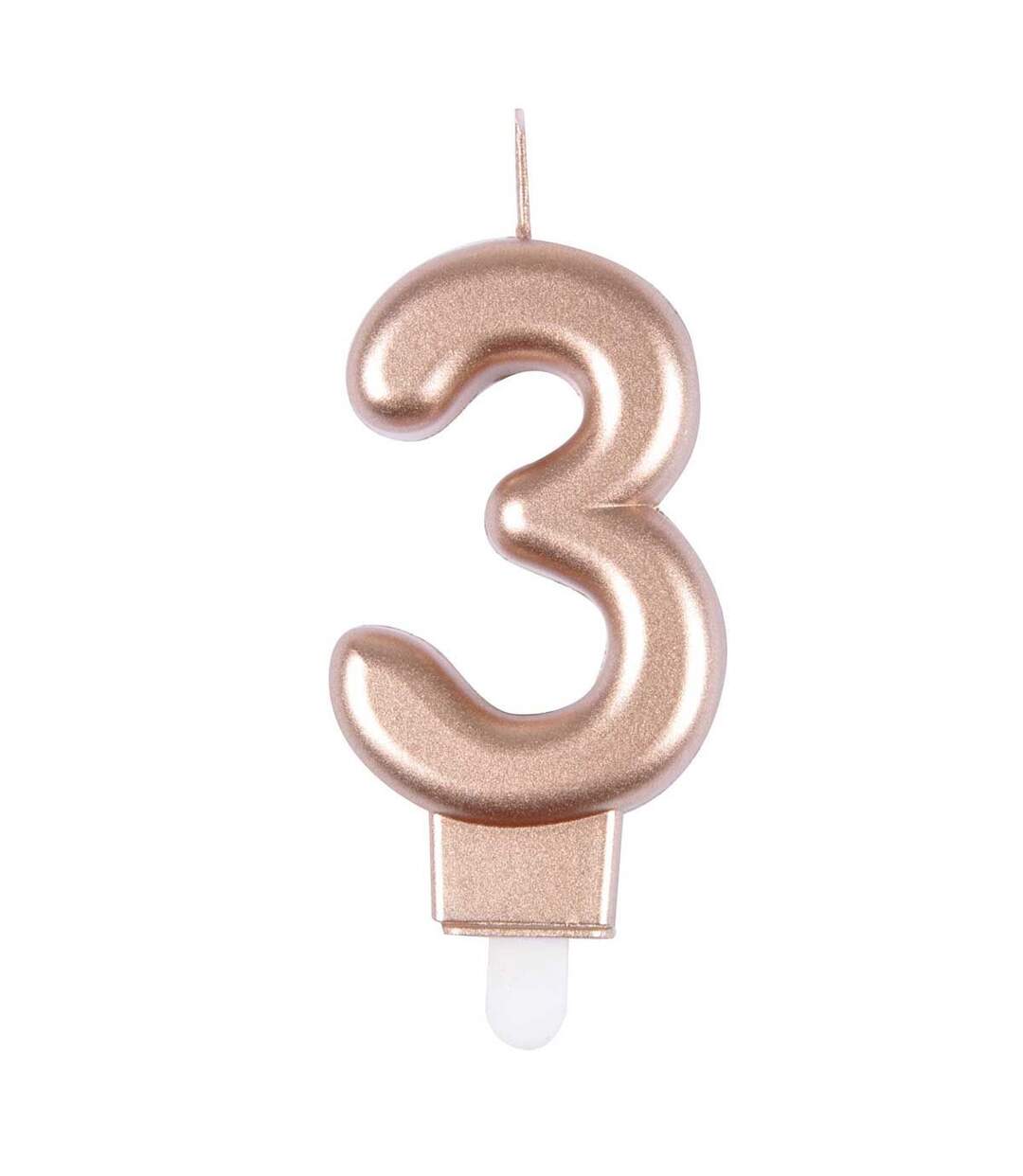 Bougie d'Anniversaire Chiffre 3 7cm Rose Gold-1