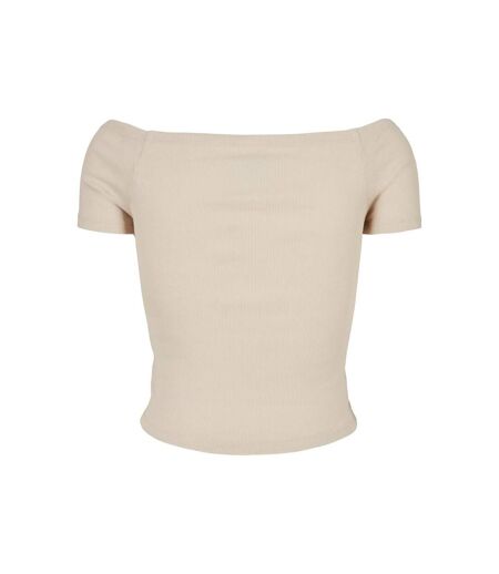 T-shirt Motif/style Côtelé Femme Blanc Cassé Urban Classics