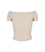T-shirt Motif/style Côtelé Femme Blanc Cassé Urban Classics-2