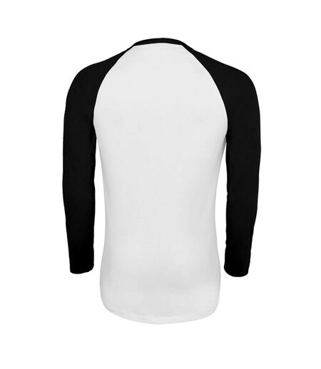 SOLS Mens Funky Contrast Long Sleeve T-Shirt (White/Deep Black)