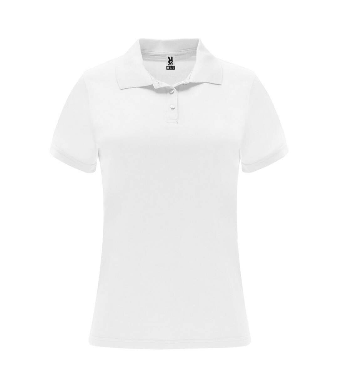 Womens/ladies Monzha Short-sleeved Sports Polo Shirt White Roly-1