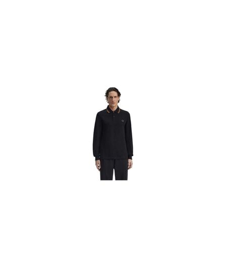 Mens Long-sleeved Polo Shirt Black Fred Perry