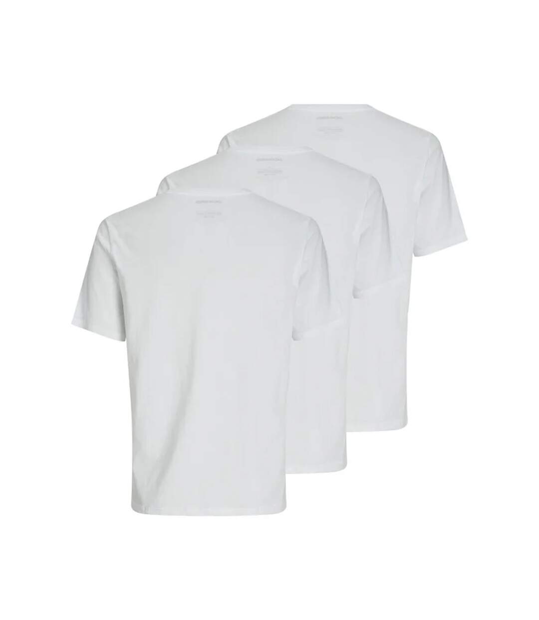 Pack Of 3  Mens Plain Short-sleeved T-shirt  White Jack And Jones-3