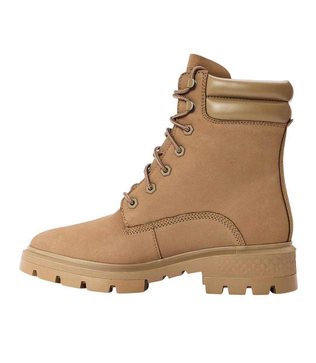 Womens/ladies Leather Lace Up Ankle Boots Taupe Grey Timberland-2