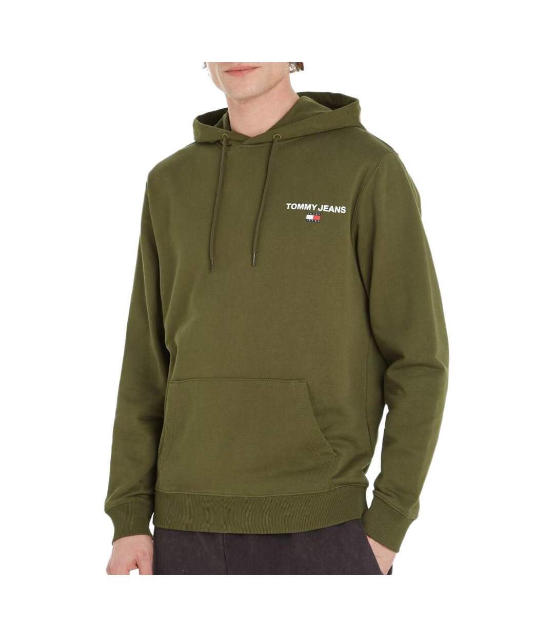 Sweat à capuche kaki homme tommy hilfiger entry grap-1