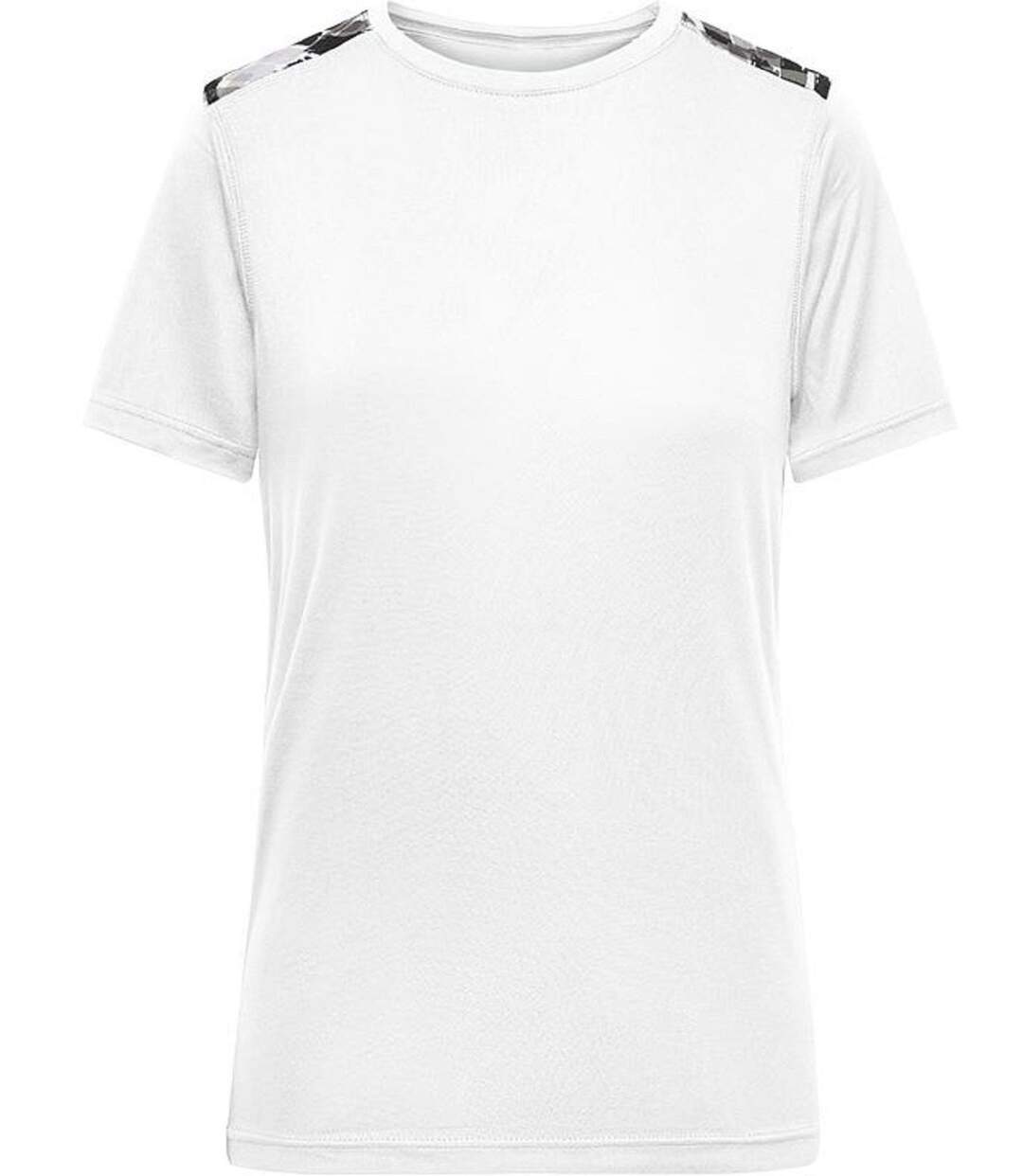 Maillot running - Femme - JN523 - blanc, gris et noir