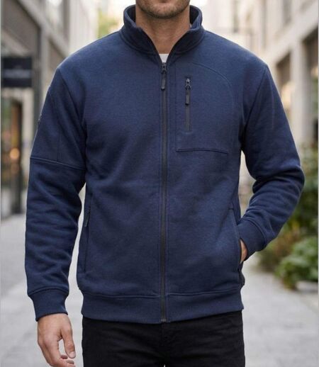CHALLENGER CAPITAINE1 — Veste sweat zippée bleu marine : le confort fonctionnel au quotidien