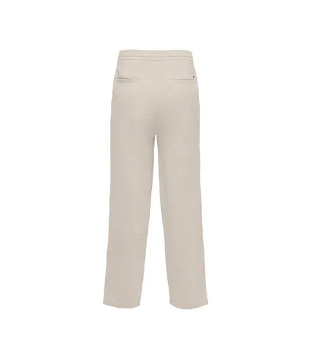 Pantalon fluide gaz de coton beige homme only & sons onssinus 0158