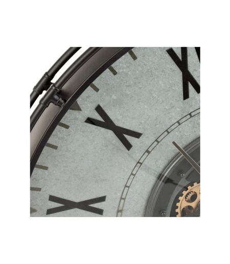 Paris Prix - Horloge Murale Ronde romano 109cm Noir