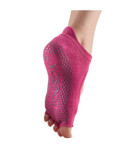 Chaussettes à demi-orteils antidérapantes bellarina femme rose foncé Toesox