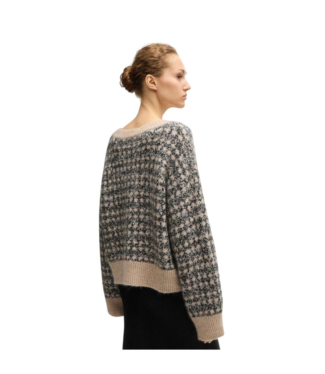 Pull Style Tricoté Fernade Femme Beige Boss-3