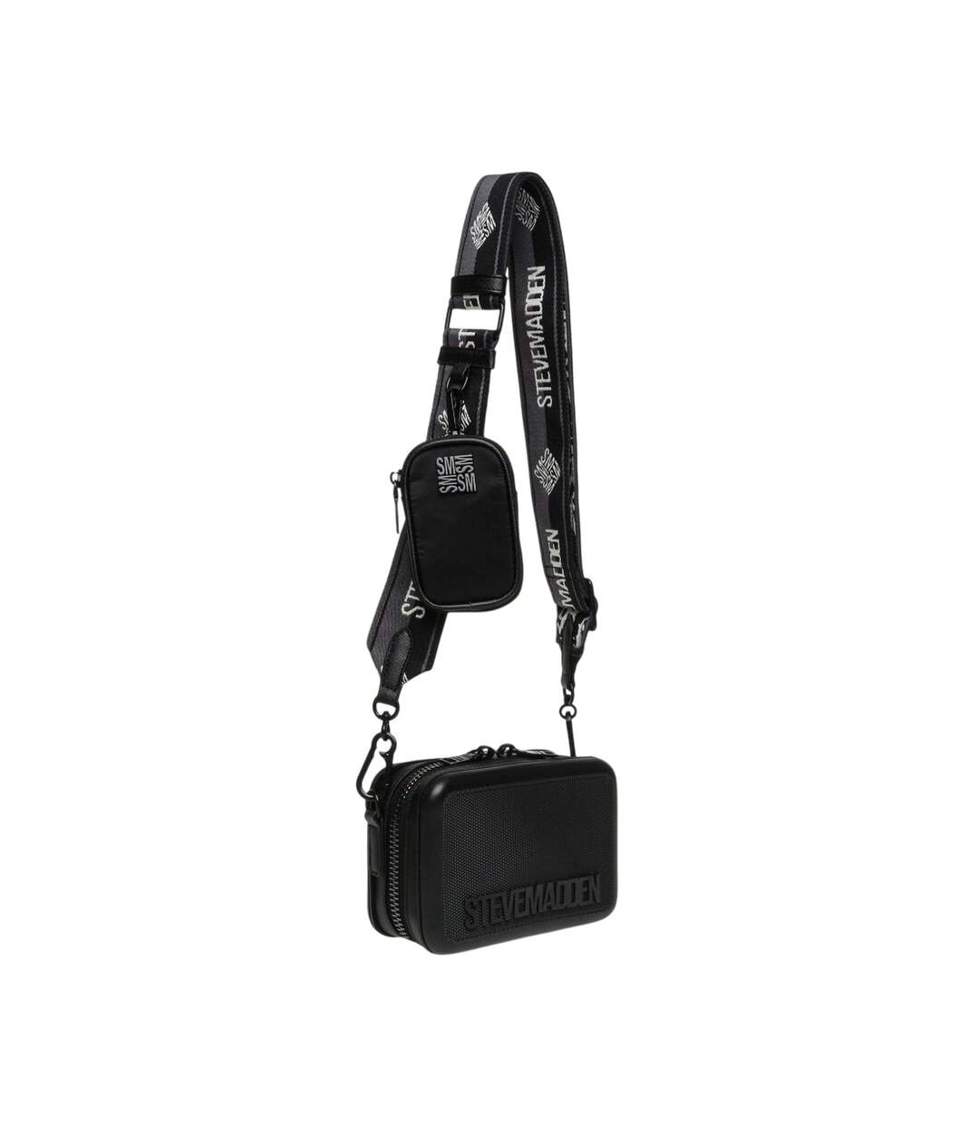 Sac À Bandoulière Motif/style Texturé 13 Cm X 19 Cm X 7 Cm Noir Steve Madden-3