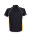 Finden & Hales Mens Piped Performance Sports Polo Shirt (Black/ Amber/ White)