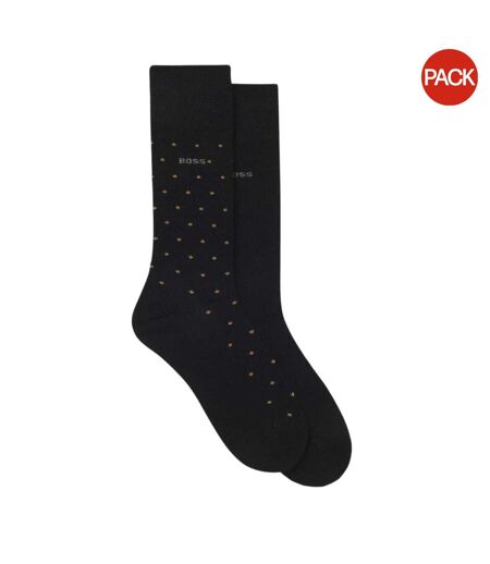Lot De 2  Socquettes Motif/style Logo Adulte Noir Boss