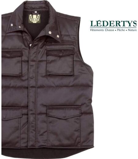 LEDERTYS TRUCKER P500  — Gilet sans manches noir : isolation matelassée et pan protège-reins