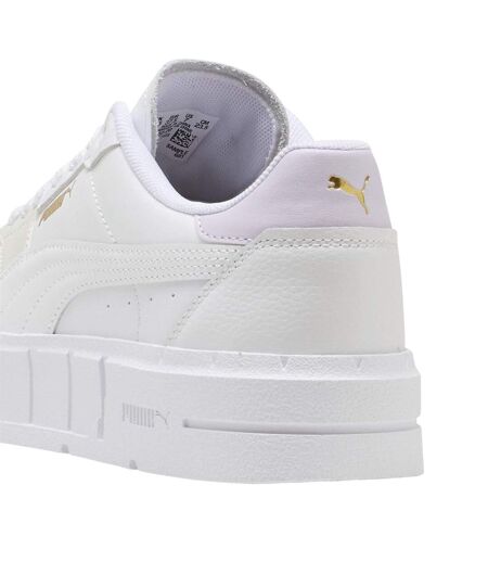 Womens/ladies Cali Leather Platform Court Trainers White Lilac Puma