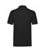 Mens premium cotton pique polo shirt black Fruit of the Loom