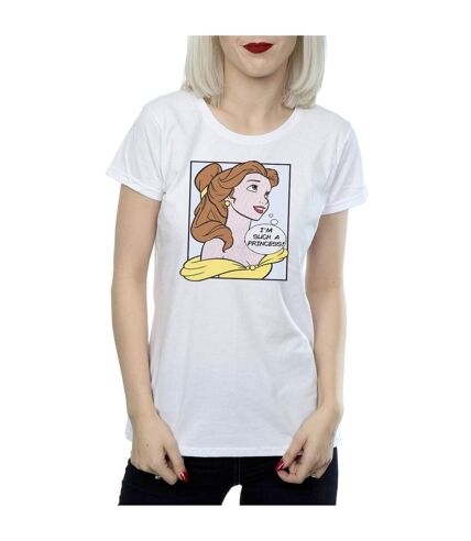 Disney Princess Womens/Ladies Belle Pop Art Cotton T-Shirt (White)