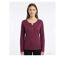 MAYFLOWER NINON4 : Tee-shirt manches longues prune en coton flammé avec patte boutonnée-1