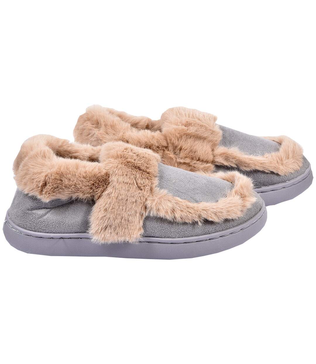 PANTOUFLE Femme Chausson COCOONING MD8661 GRIS-2