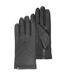 Isotoner Gants femme tactiles en cuir de moutone tissu - doublés soie-4