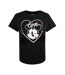 T-Shirt noir femme disney  mickey love kiss-1