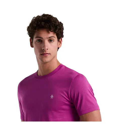 Mens Embroidered Logo T-shirt Purple Original Penguin