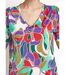 Tunique stretch col V, fleuri graphique-4