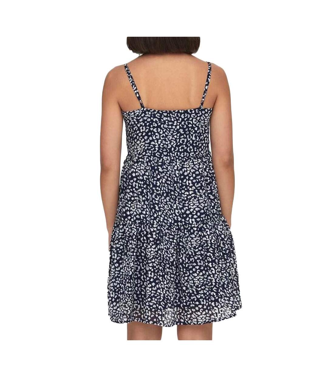 Robe marine/gris à motifs femme only daniella-2