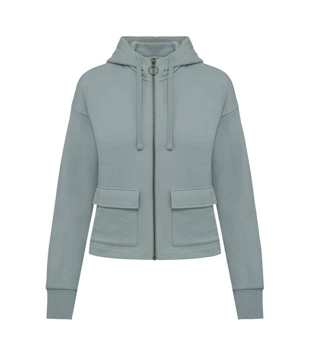 Womens/ladies full zip hoodie jade green Native Spirit-1