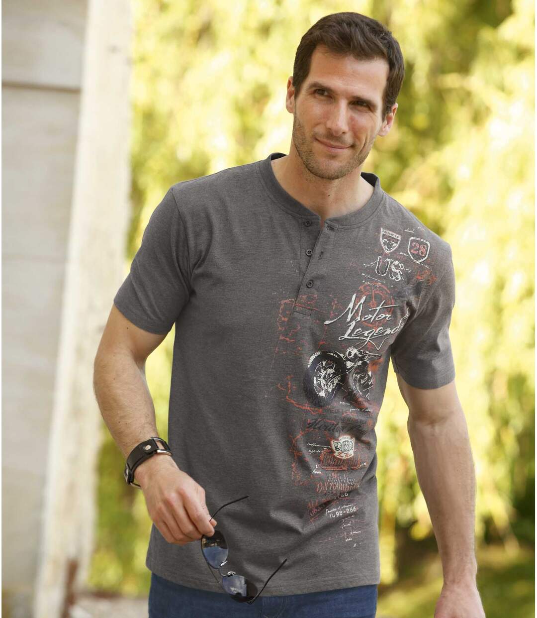 3er-Pack T-Shirts mit Henleykragen-2