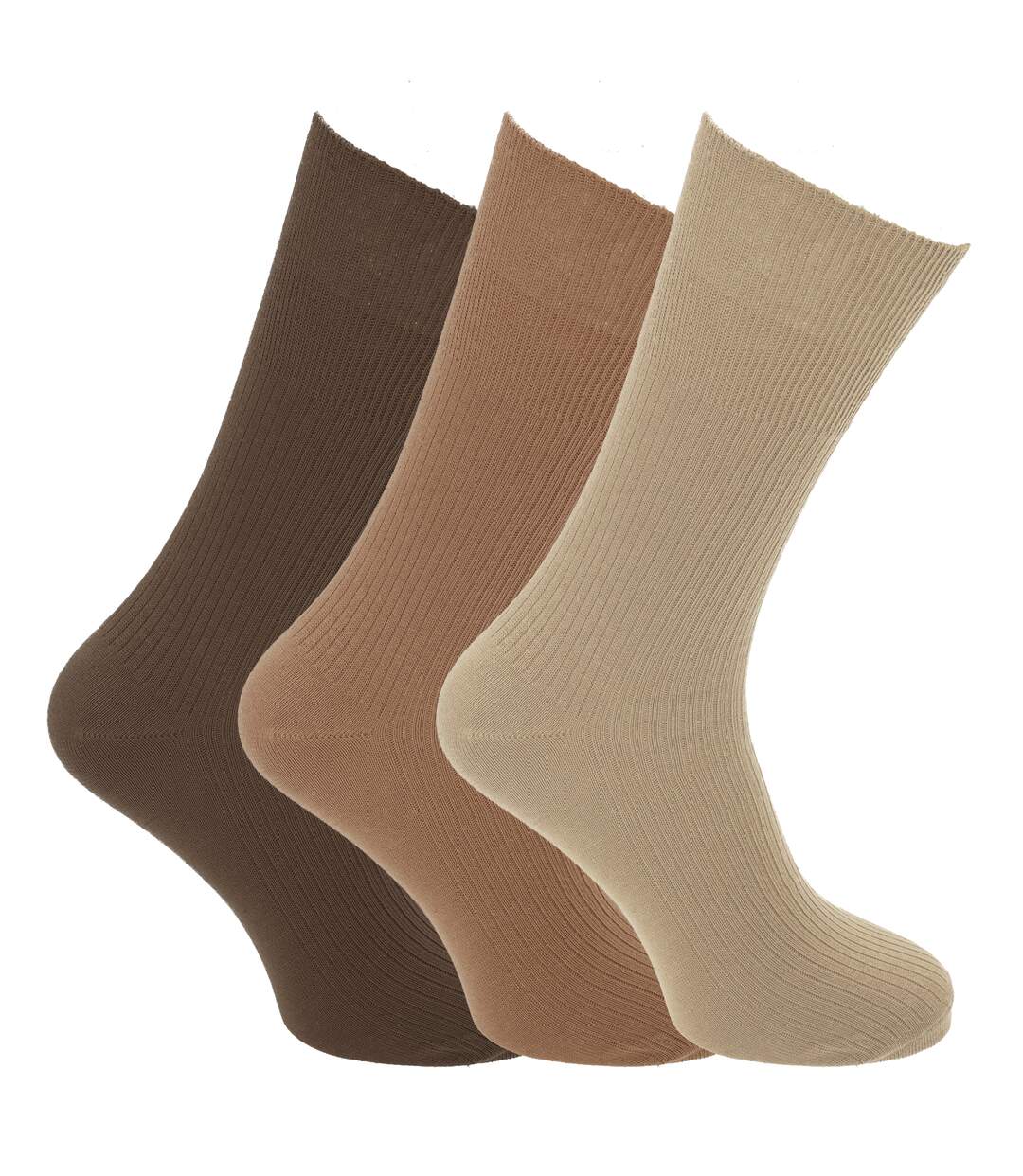 Chaussettes pour diabétiques homme marron clair/ foncé Universal Textiles