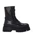Womens/ladies Coast Snake Print Platform Combat Boots Black Steve Madden-1