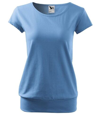 T-shirt style silhouette fluide - Femme - MF120 - bleu ciel