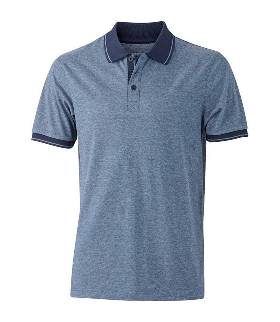 Polo homme mélange - JN706 - bleu marine