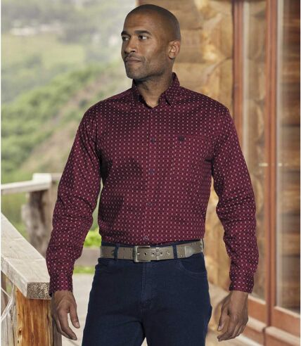 Men's Burgundy Poplin Shirt 