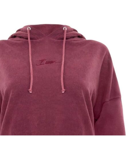 Sweat À Capuche Motif/style Logo Brodé Femme Bordeaux I Saw It First