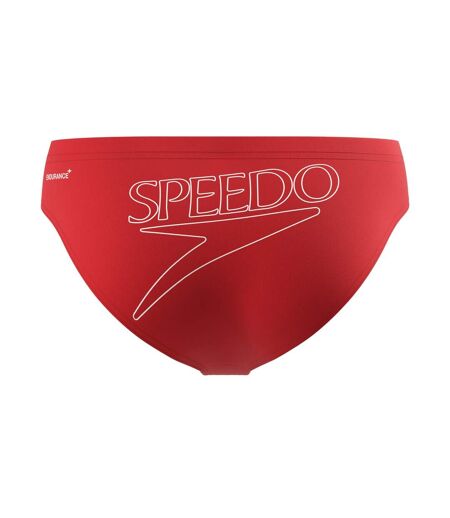 Mens Big Logo Endurance+ Swim Briefs Red Speedo