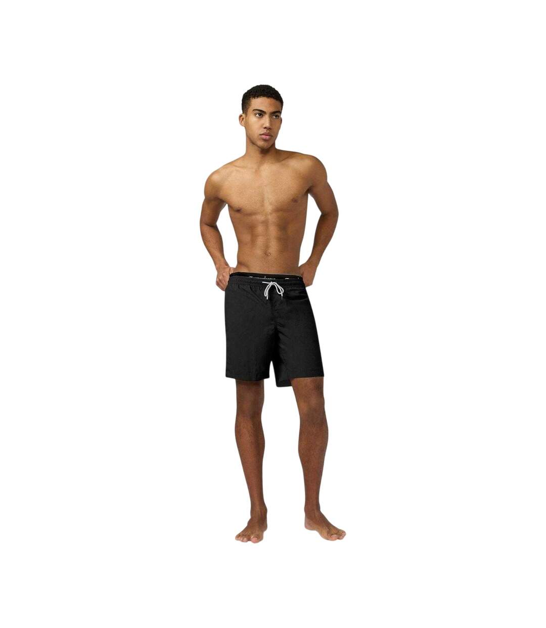Short De Bain Motif/style Logo Brodé Homme Noir Champion-4