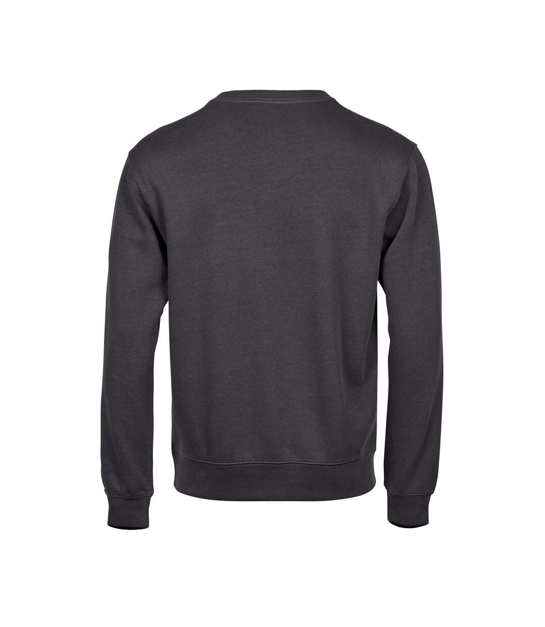 Mens ribber interlock crew neck sweatshirt dark grey Tee Jays