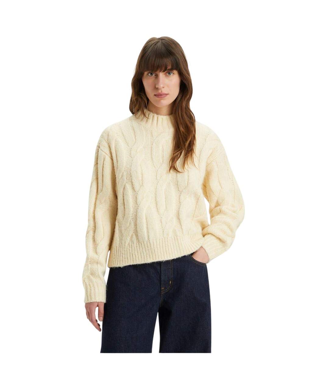 Sweat Motif/style Maille Torsadée Isabel Femme Blanc Levis-1