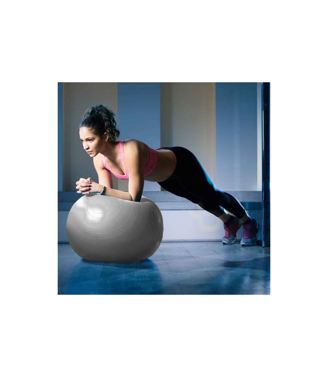 Balle de Fitness Remise en Forme 55cm Gris-2