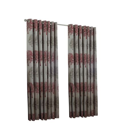 Oakdale tree design eyelet curtains 66 x 90in 168 x 229cm red Riva Home