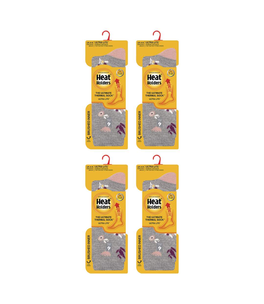 Heat Holders - 4 paires de chaussettes thermiques légères UltraLite pour femmes-2