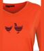 Tee-shirt MAYFLOWER NAPOLI1 orange à sérigraphie poule : confort et peps animalier-4